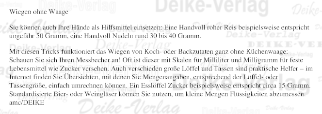Wiegen ohne Waage