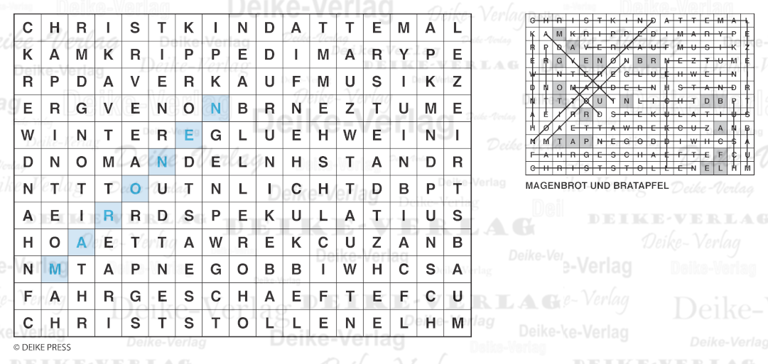 Weihnachtsmarkt - Buchstabensalate