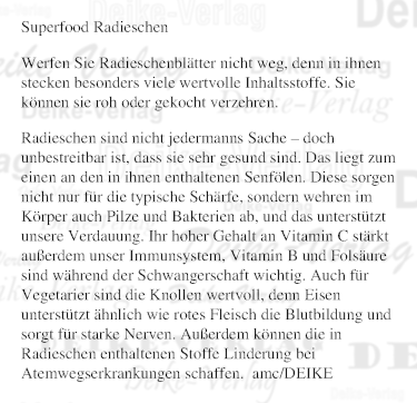 Superfood Radieschen