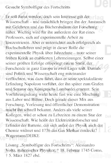 Alessandro Volta - Personenrätsel KW 0927