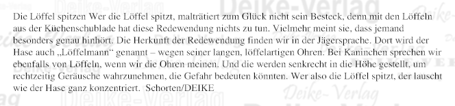 Die Löffel spitzen