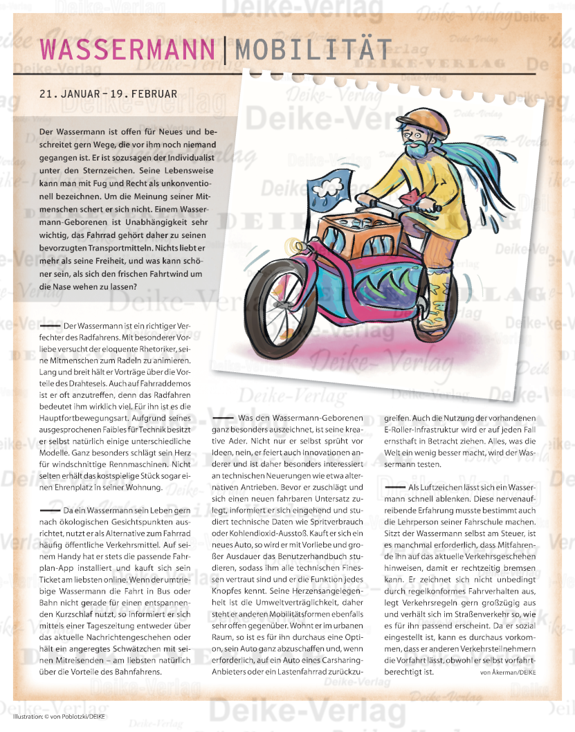 Sternzeichencharakteristiken: Wassermann (Mobilität)