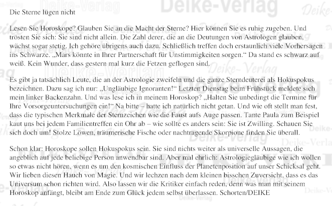 Die Sterne lügen nicht