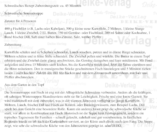Schwedische Sommersuppe