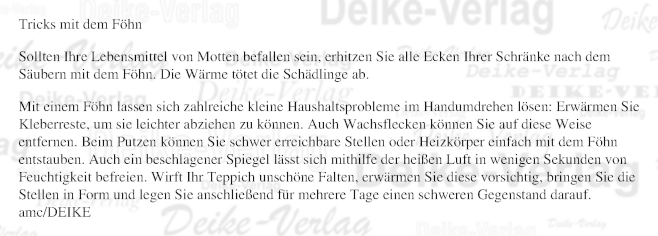 Tricks mit dem Föhn