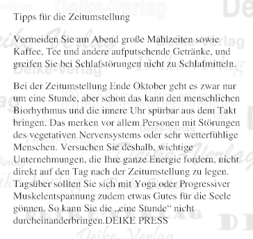 Tipps für die Zeitumstellung