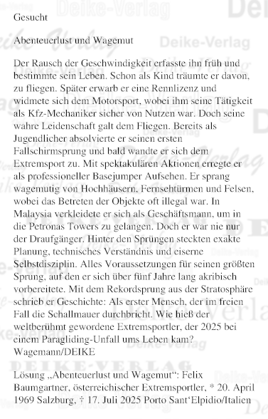 Felix Baumgartner - Personenrätsel KW 3426