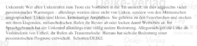Unkenrufe