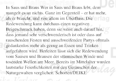 In Saus und Braus