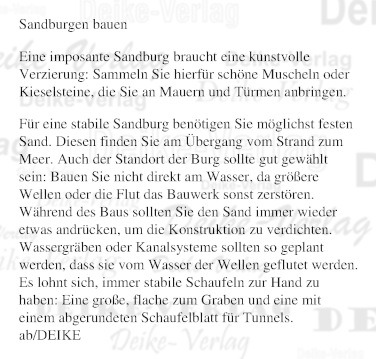 Sandburg bauen