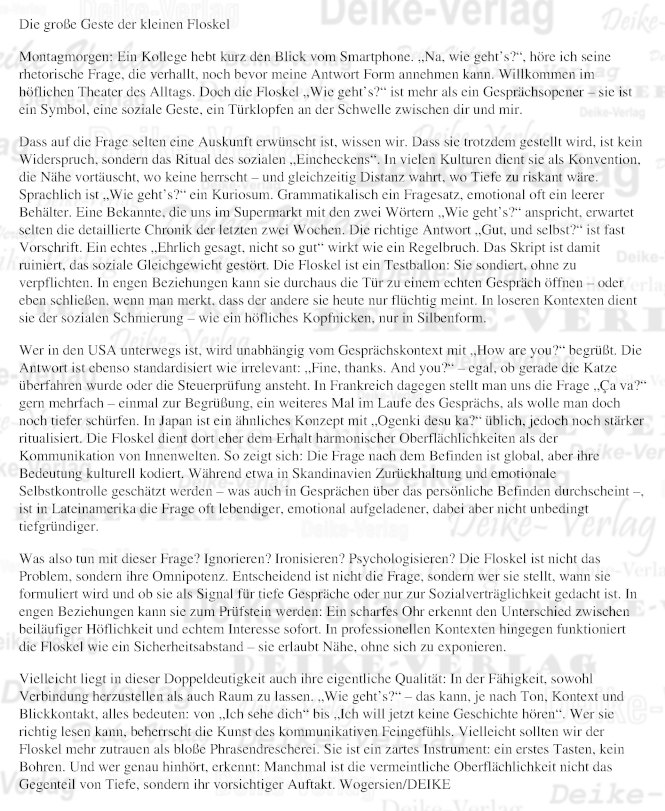 Wie geht es dir?