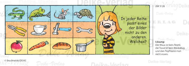 Ausschlussprinzip - Irmi die Rätselbiene KW 3126