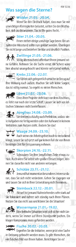 Wochenhoroskop KW 5226