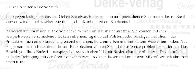 Haushaltshelfer Rasierschaum