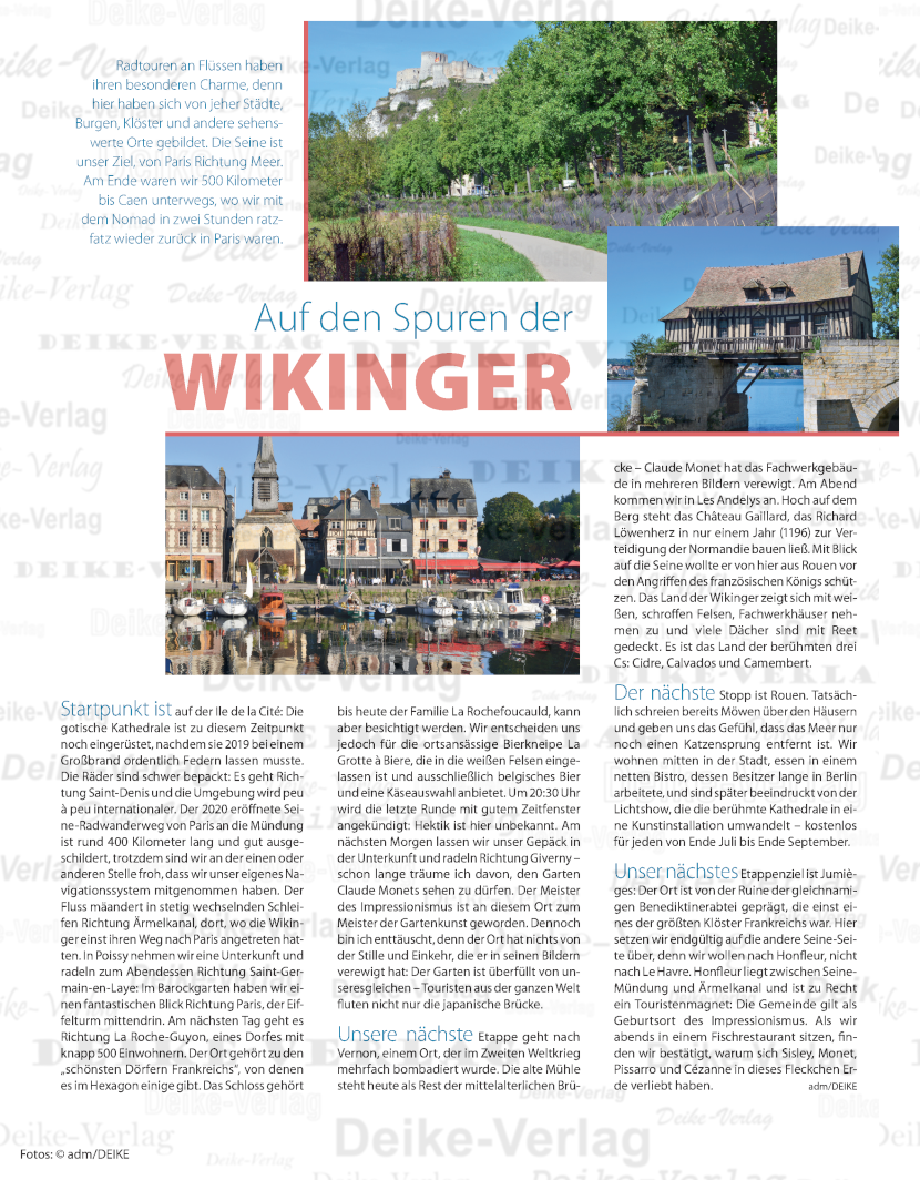 Radwanderweg Seine - auf den Spuren der Wikinger