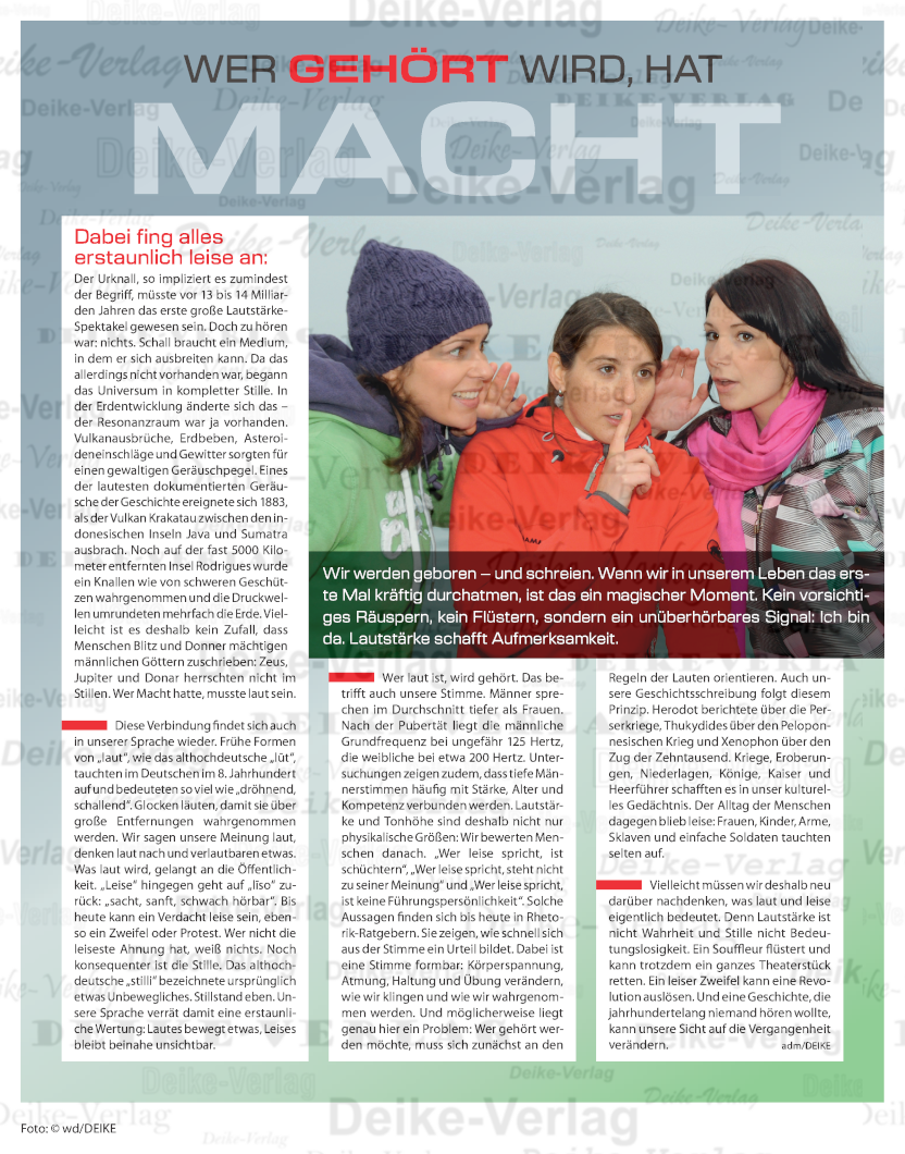 Wer gehört wird, hat Macht!