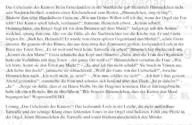 Das Geheimnis des Kantors (Hümmelchen)