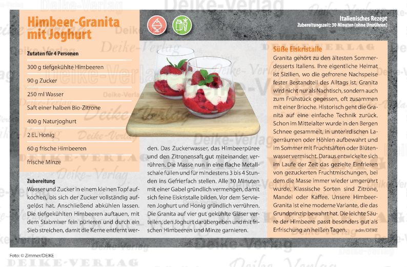 Himbeer-Granita mit Joghurt