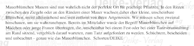 Mauerblümchen