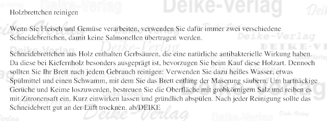 Holzbrettchen reinigen