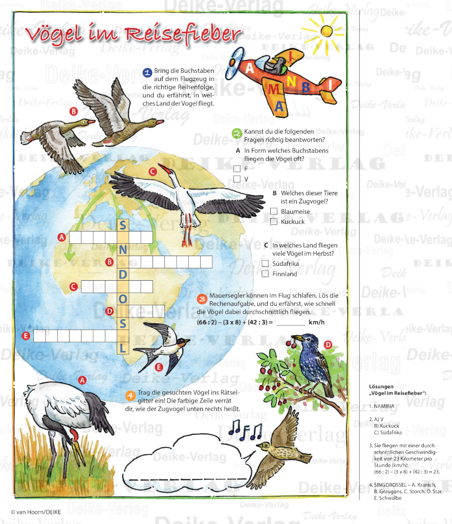 Vögel im Reisefieber