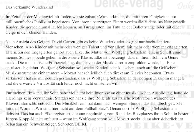 Das verkannte Wunderkind