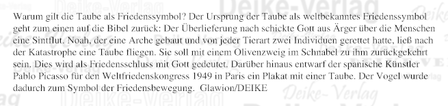 Warum gilt die Taube als Friedenssymbol?