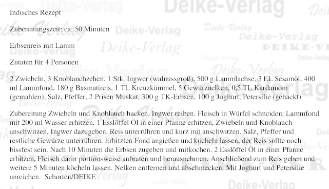 Erbsenreis mit Lamm 