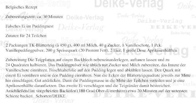 Falsches Ei im Puddingnest