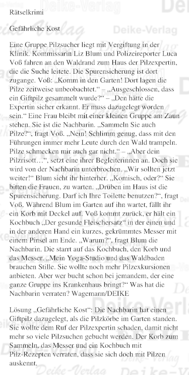 Gefährliche Kost (Liz Blum)
