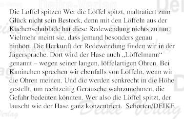 Die Löffel spitzen