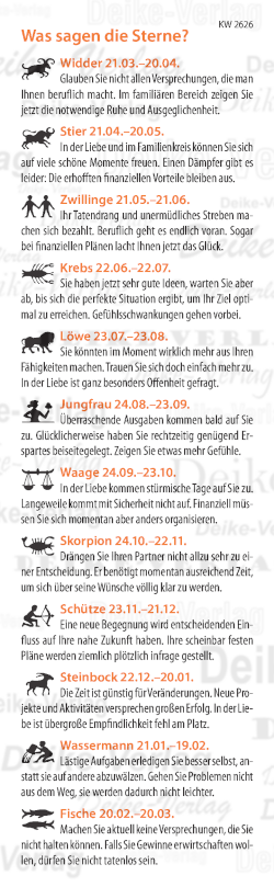 Wochenhoroskop KW 2626