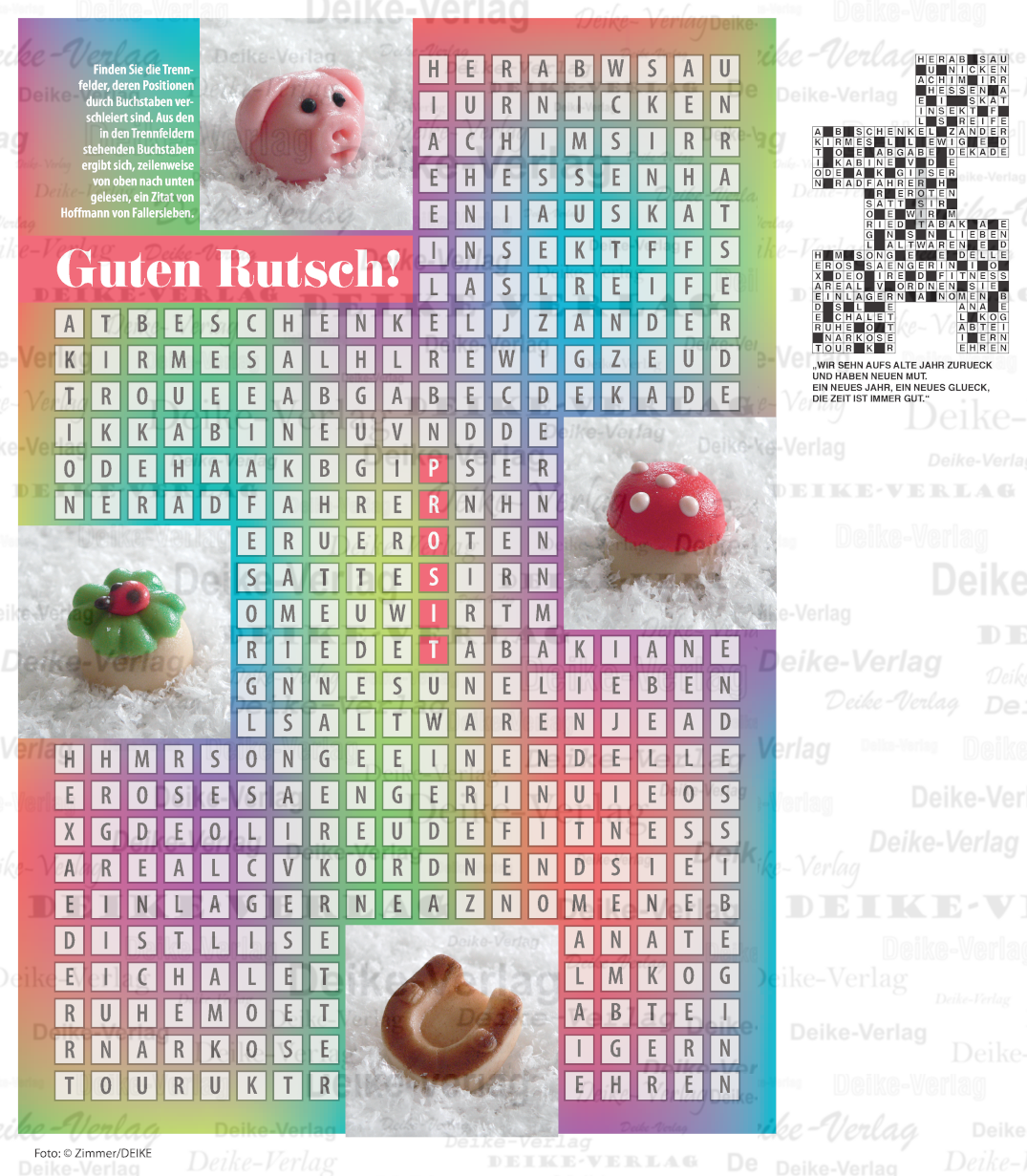 Wir sehen aufs alte Jahr zurück ... (Blindfeldsuche)