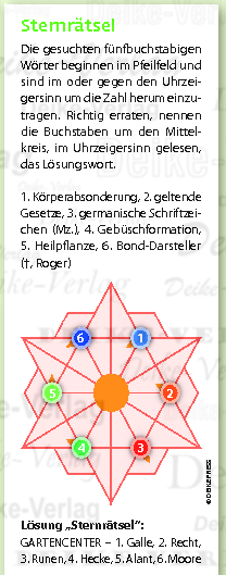 Gartencenter - Sternrätsel