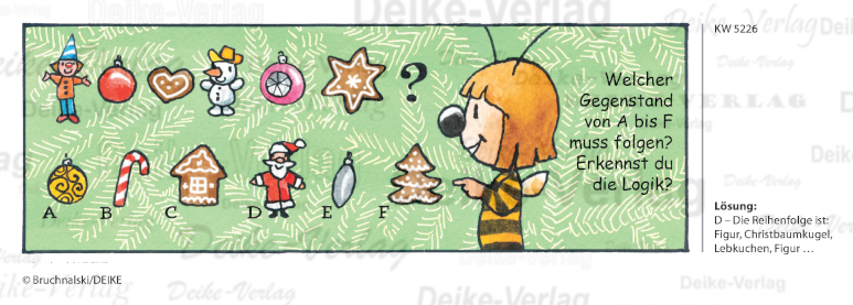 Weihnachtsdekoration - Irmi die Rätselbiene KW 5226