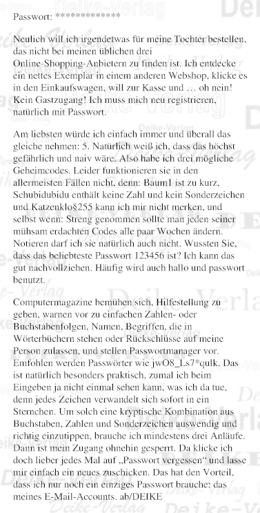 Passwort: *****