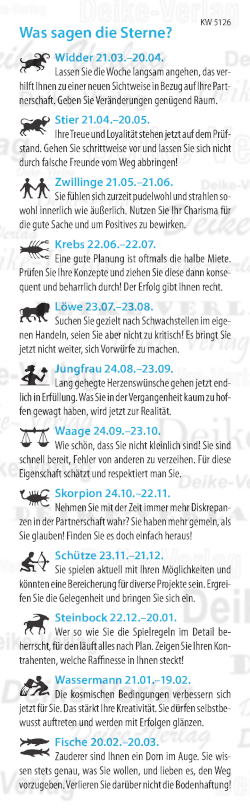 Wochenhoroskop KW 5126