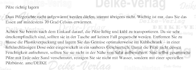 Pilze richtig lagern