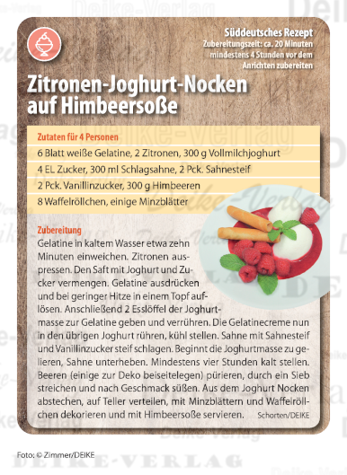Zitronen-Joghurt-Nocken auf Himbeersoße