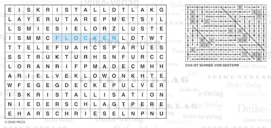 Schnee - Buchstabensalate