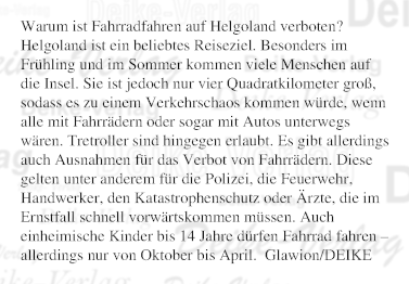Warum ist Fahrradfahren auf Helgoland verboten?