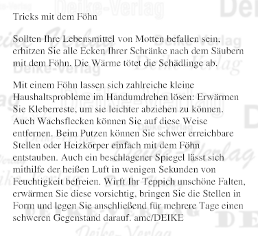 Tricks mit dem Föhn