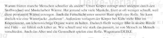 Warum frieren manche Menschen schneller als andere?